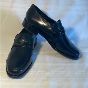 Florsheim Richfield Braided Moc Toe Strap Black Dress Loafer Shoes Sz 9.5